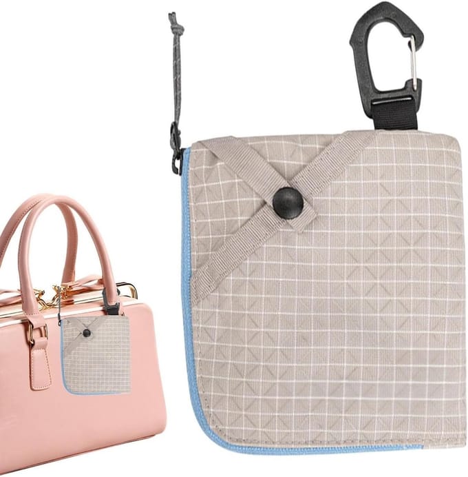 Kaarthouder - Paspoorthouder - Veilig Reizen - Met Karabijnhaak - Compact - Grijs