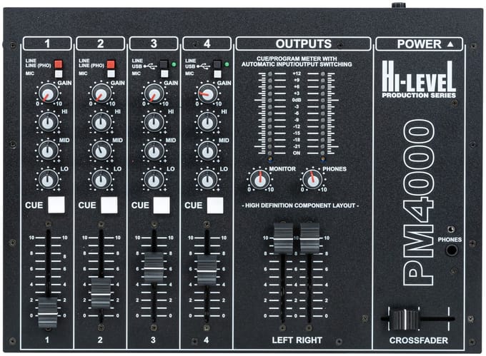 Hi-Level PM4000 USB - DJ Mixer