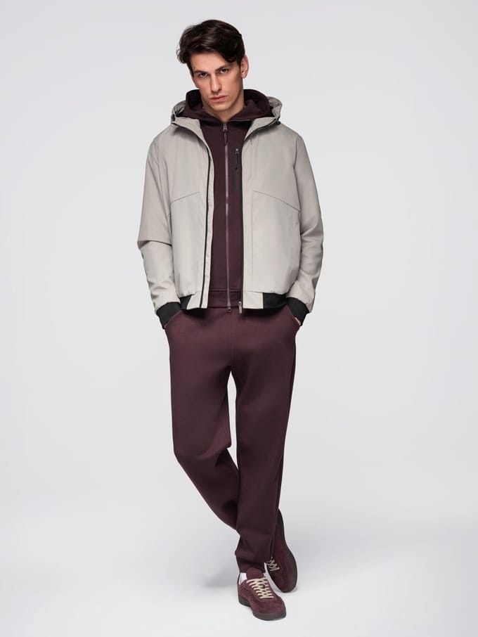 OMBRE Jas - Regular Fit - Rits - Geruit Grijs L