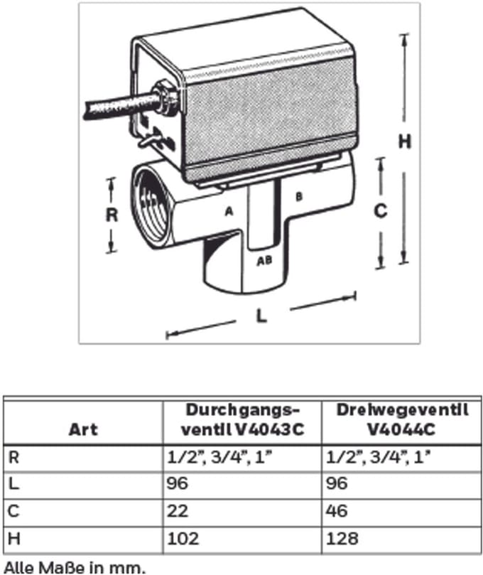 Resideo Zone-Driewegventiel V4044C Messing 1 ", V4044C1478/U