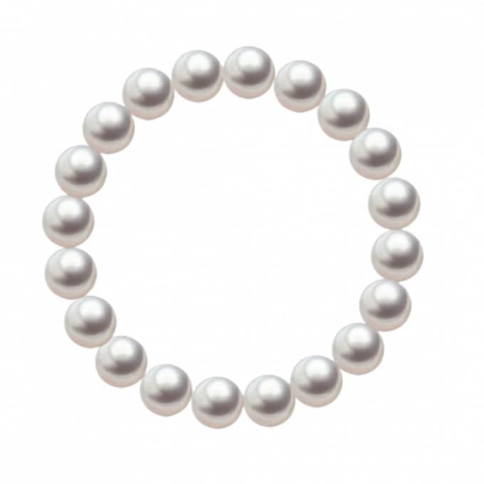 Armband- synthetische Parel- Heren- 8 mm -Stretch- 23 cm - Charme Bijoux