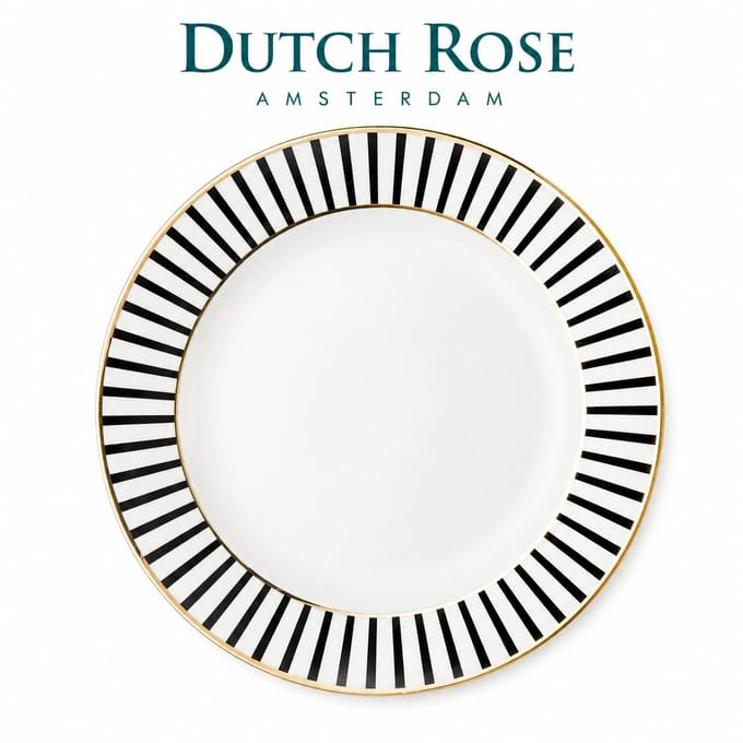 Dutch Rose Loft - Dutch Rose Bord Plat 21 cm Streep Goud