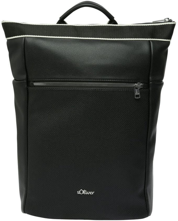 s.Oliver Laptop rugzak Rugzak met laptopvak Backpack Black Zwart