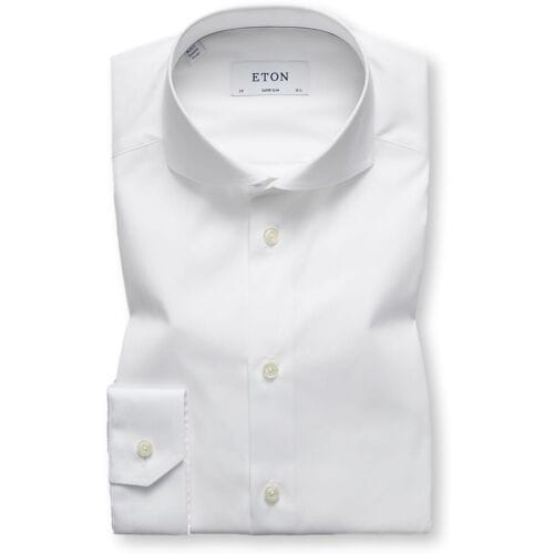 Eton Overhemd Super Slim Uni Poplin Wit / male