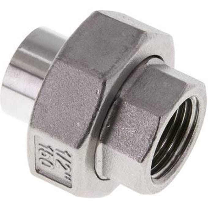 Rechte Koppeling Rp1/2'' Binnendraad X 21.3mm Laseind RVS Conische Verbinding 16bar