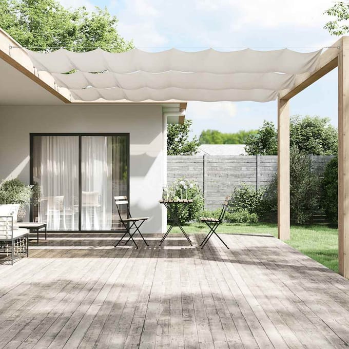 vidaXL - Luifel - verticaal - 140x800 - cm - oxford - stof - wit