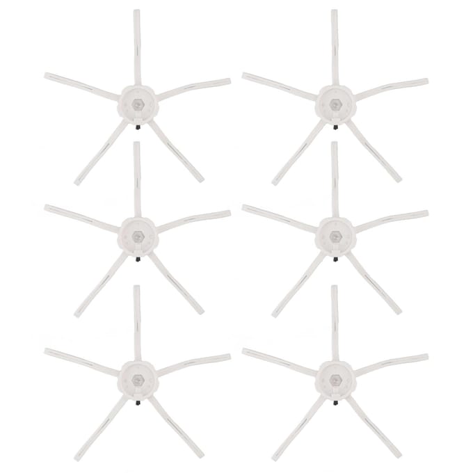 6PCS Brosse Latérale d'Aspirateur Robot Silicone Balayeuse Brosse Latérale de Rechange pour Xiaomi Roborock S7 Blanc blanc