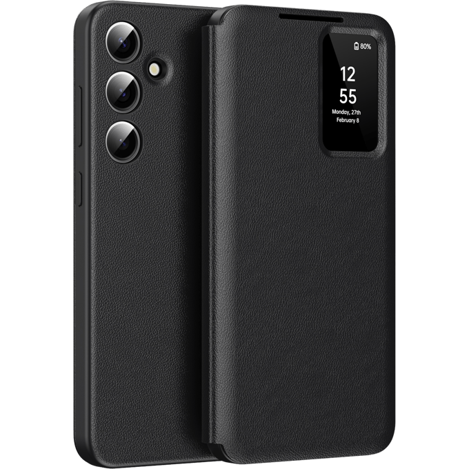 CaseBody Samsung Galaxy S25 Plus Smart Cover Zwart