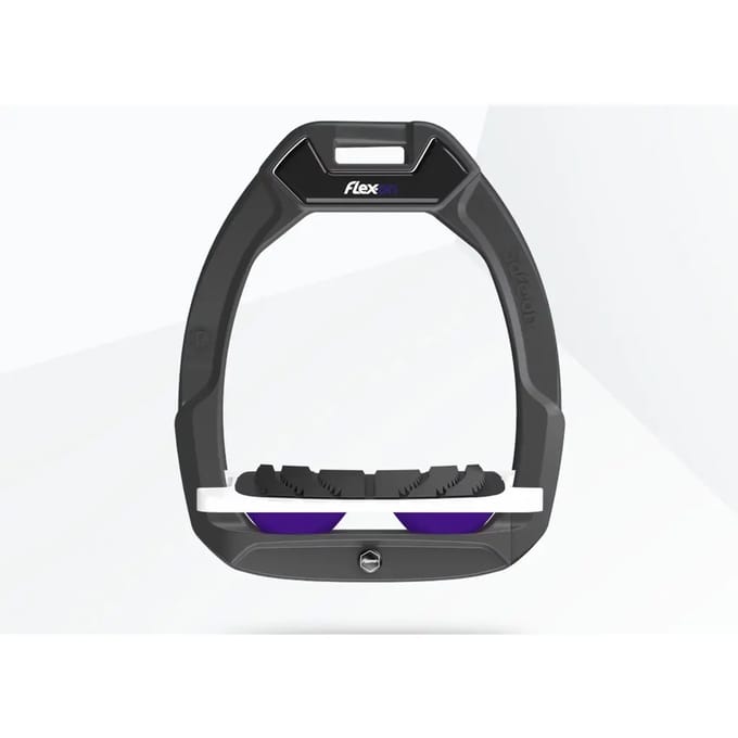 Veiligheidsbeugels voor paardrijden Hellend Grip Antraciet/Wit/Paarse Flex-On Safe-On