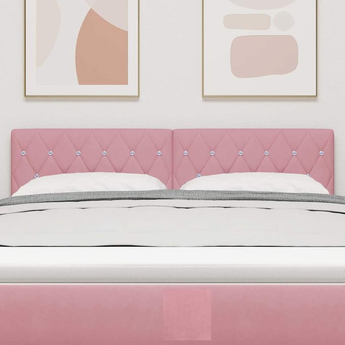 vidaXL - Hoofdbord - Roze - 144 - cm - Fluweel