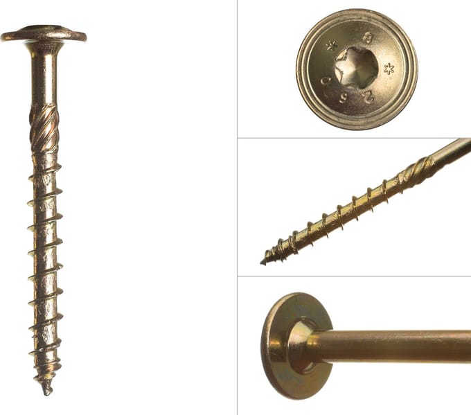 Wovar Tellerkopschroeven Geel Verzinkt 6.0 x 80 mm Torx 30 | Doos 100 Stuks
