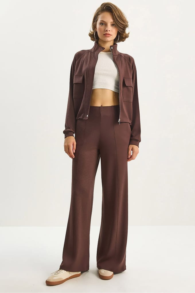 Jas-Broek Viscose Mix Twee-delige Coördinaat Set
