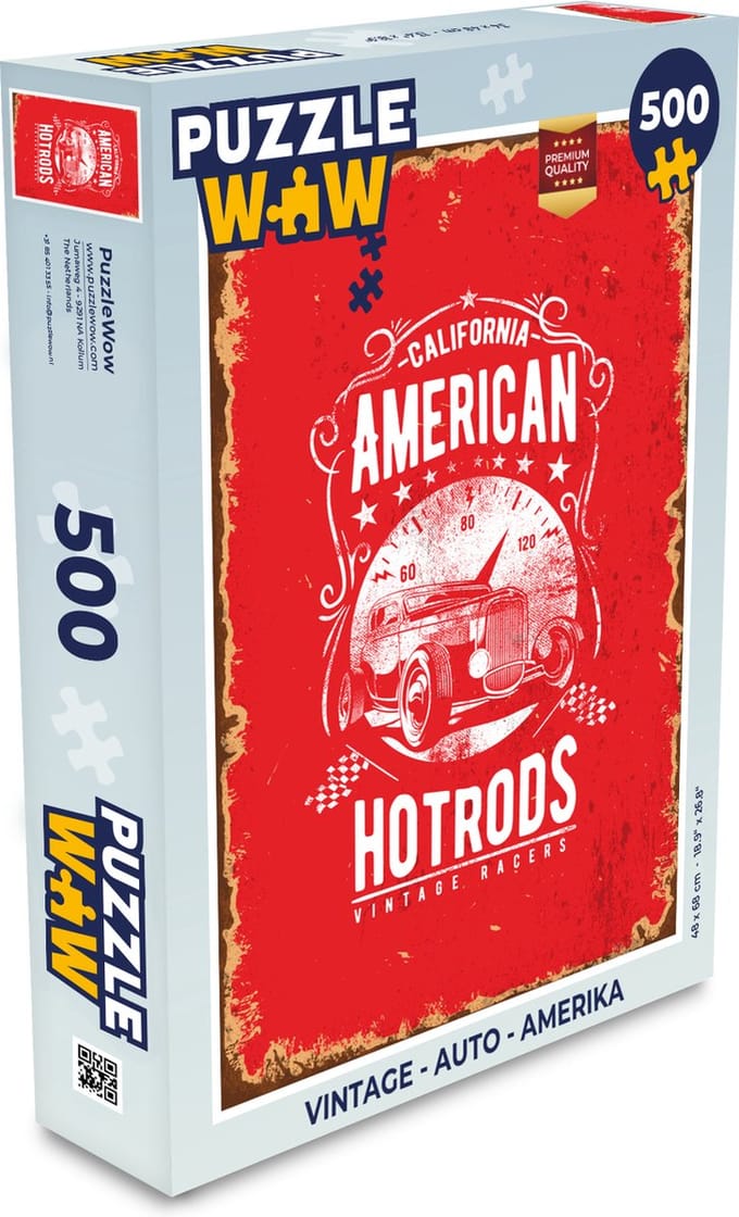 Puzzel Vintage - Auto - Amerika - Legpuzzel - Puzzel 500 stukjes