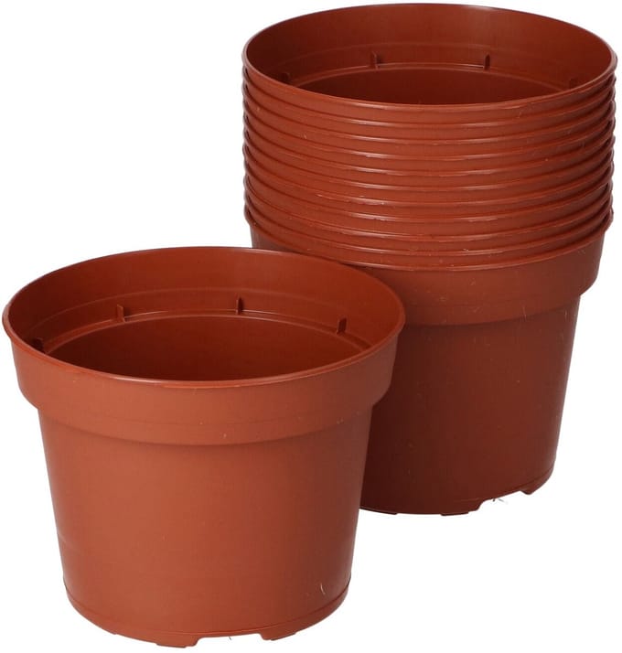 SOGO Plastic potje terra kleur 13cm 12st