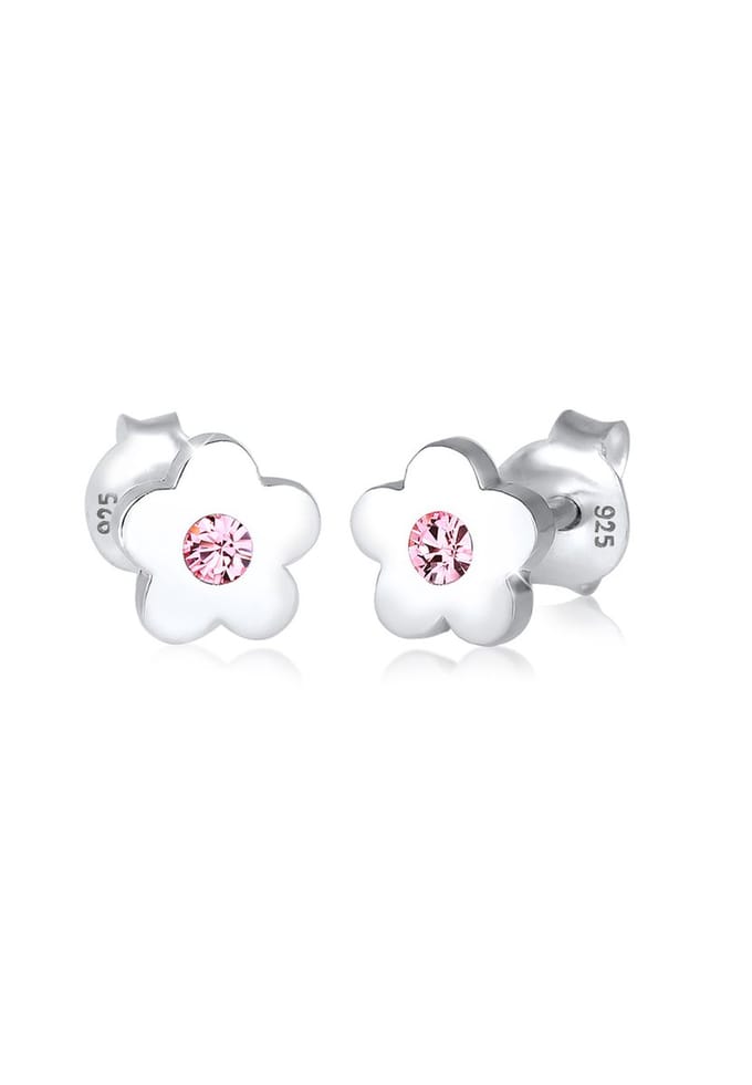 Elli Oorbellen Kinderen Bloem Basic Kristallen 925 Sterling Zilver