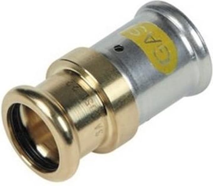 HENCO MS Overgangskoppeling V-M profiel 20mm x Cu 15 pers/pe