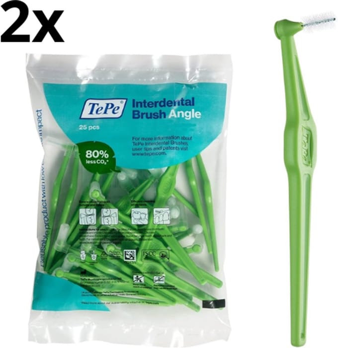 TePe Angle Groen - 2 x 25 stuks - Voordeelverpakking
