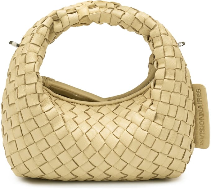 LES VISIONNAIRES Greta Micro weave Handtas Leder 20 cm - Dames - butter yellow