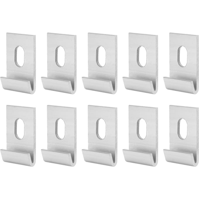 10 stuks Basisclips Haakbevestigingen Bevestigt Aluminium Kassen Bevestigingsset Zilver zilver