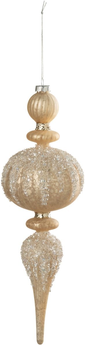 J-Line kerstbal Druppel Glitters - glas - goud