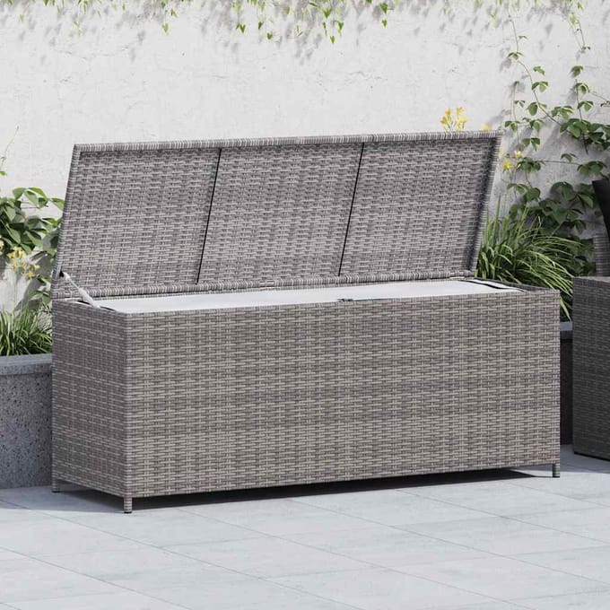 vidaXL - Tuinbox - 150x50x60 - cm - poly - rattan - grijs