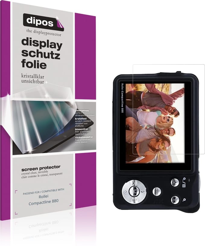 dipos – 4x Beschermfolie geschikt voor Rollei Compactline 880 | Krasbestendige & heldere Screenprotector Ultra-Thin