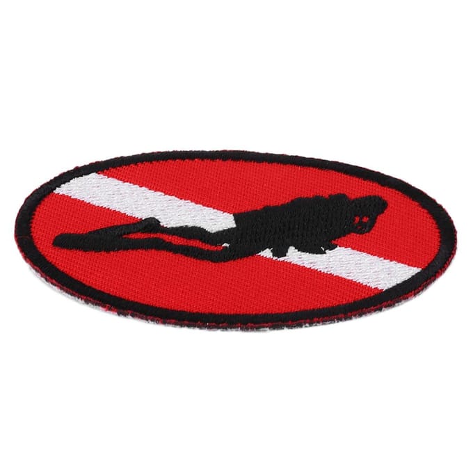Duiken Ellips Vlag Patch Tas Geborduurde Duikbadge Herinnering met Strijkbare Achterkant black