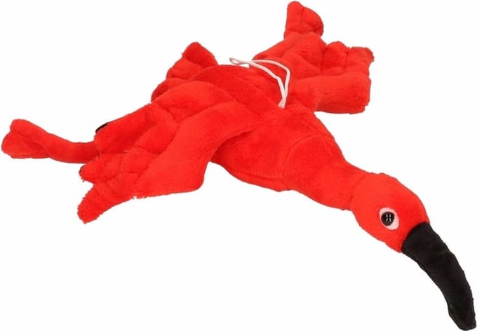 Cornelissen - Pluche rode Ibis vogel knuffel - 34 cm - tropische vogels
