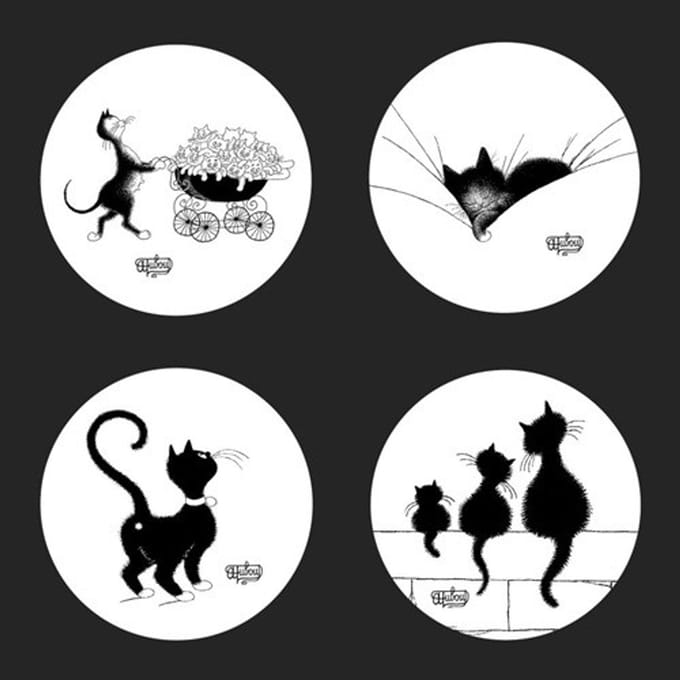 4x katten onderzetters - Dubout Kat Beeldje - Parastone - 10 cm