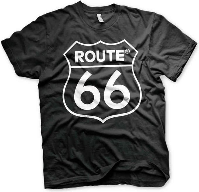 Route 66 Heren Tshirt -S- Logo Zwart