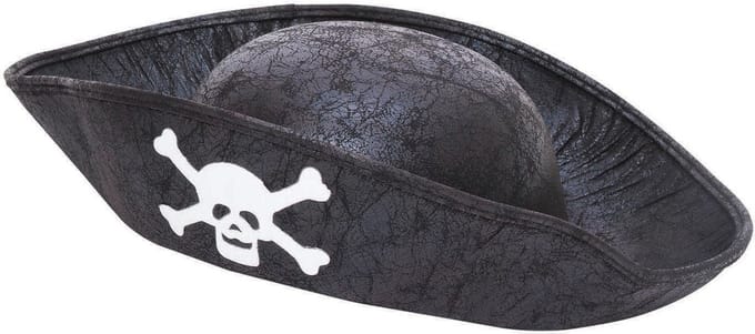 Rubies Carnaval verkleed hoed voor een Piraat - zwart - polyester - kinderen