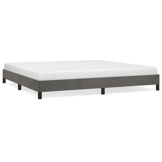 vidaXL - Bedframe - zonder - matras - 200x200 - cm - fluweel - donkergrijs