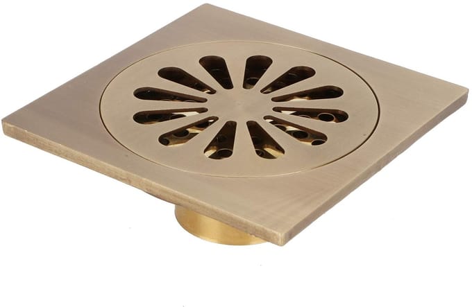 Antieke Koper Doucheafvoer met Afneembare Rooster, 3.9 Inch, Ideaal