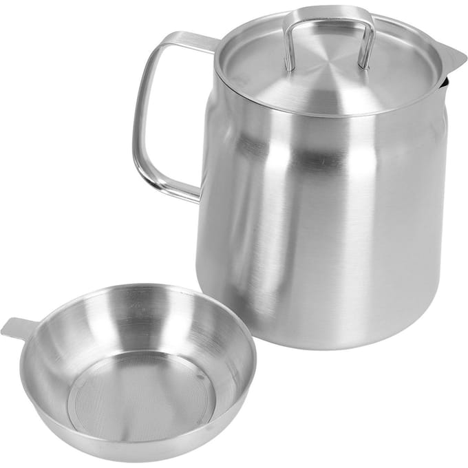 304 Roestvrij Staal Olie Residu Separator Ergonomisch Handvat Grote Capaciteit Olie Scheidingsfles L white