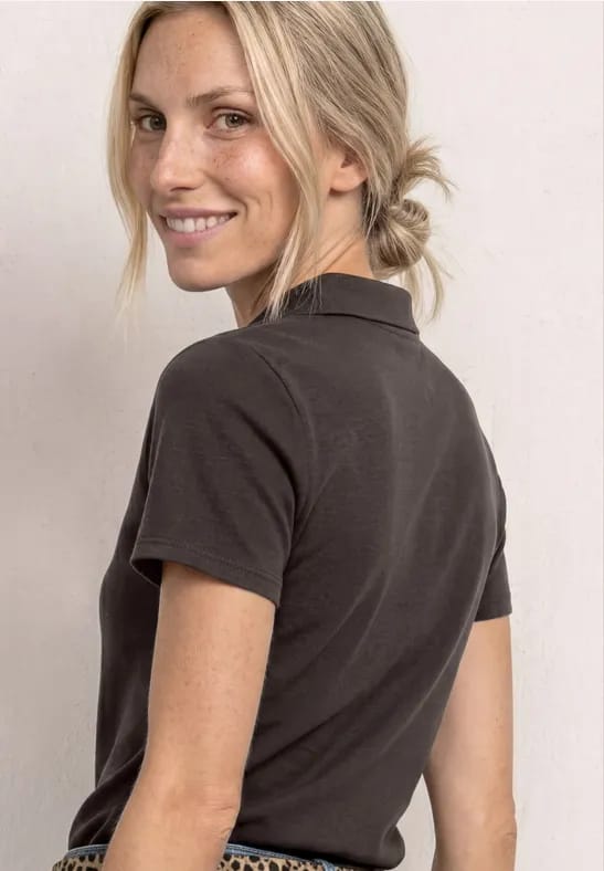 Poloshirt met korte mouwen en gespleten hals