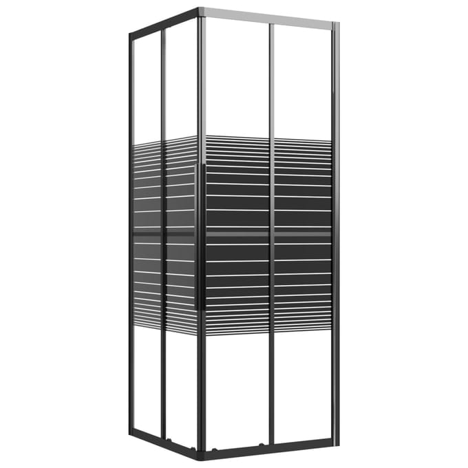 vidaXL - Douchecabine - strepen - 80x80x180 - cm - ESG - zwart