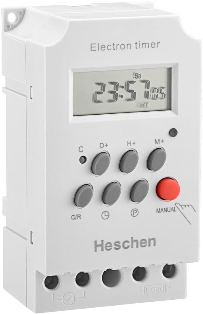 Allecto - Digitale Weektimer - Programmeerbare Timer - LCD Display - Wit - 25 A - Ideaal voor Automatisering - Geschikt voor Huishoudens - HS-KG316..