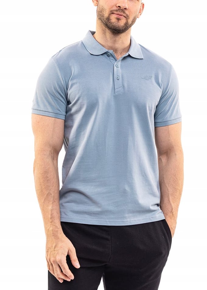 4F T-shirt Heren - Blauw - Katoen - Maat L