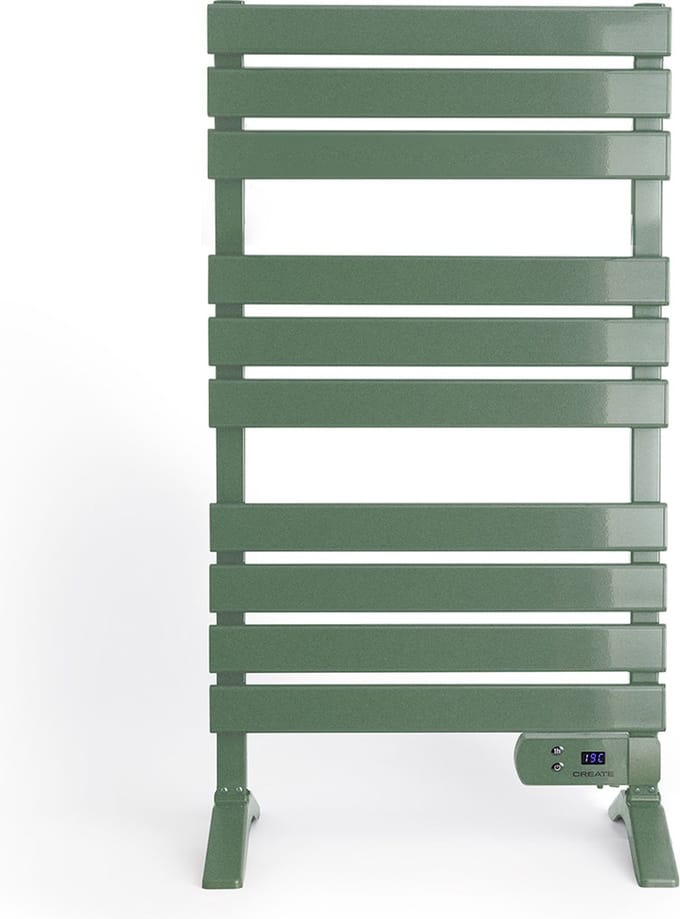 CREATE - Elektrische handdoekhouder 500W - Sage - Met poten - Zonder plank - WARM TOWEL