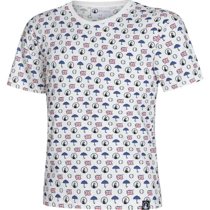 Quiet Please London Statement T-shirt Heren-Wit,Veelkleurig