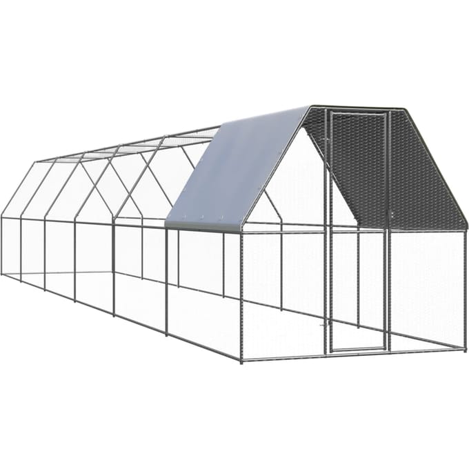 vidaXL - Kippenhok - 2x12x2 - m - gegalvaniseerd - staal