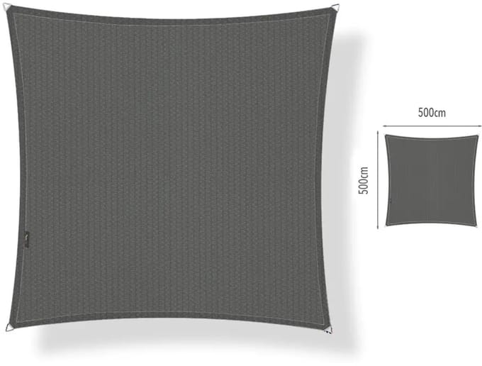 Schaduwdoek 5x5 vierkant Cool grey