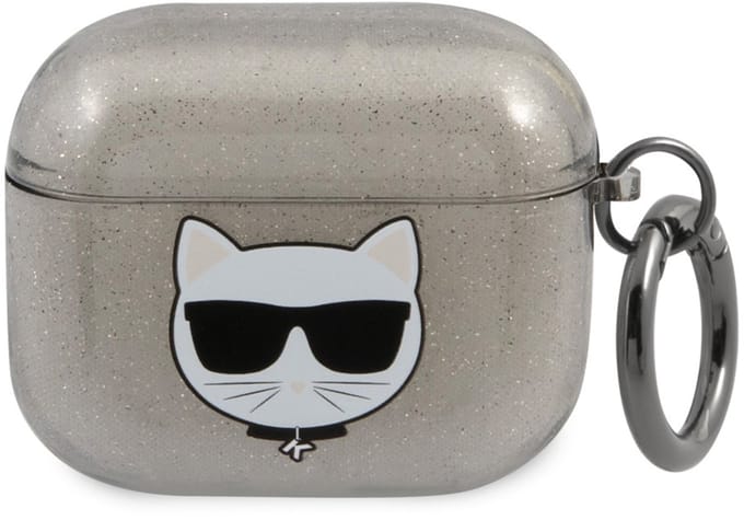 Karl Lagerfeld Airpods 3 Case - Glitter - Choupette - Black
