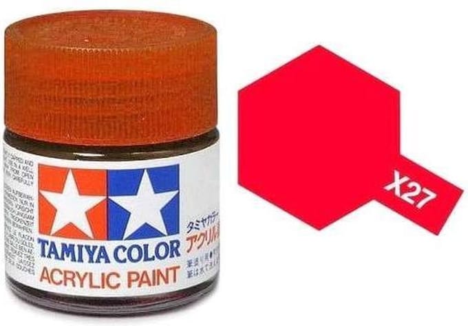 Tamiya Hobbyverf Acrylverf - X-27 Red Clear - Gloss - Acryl - Verf potje - 10 ml