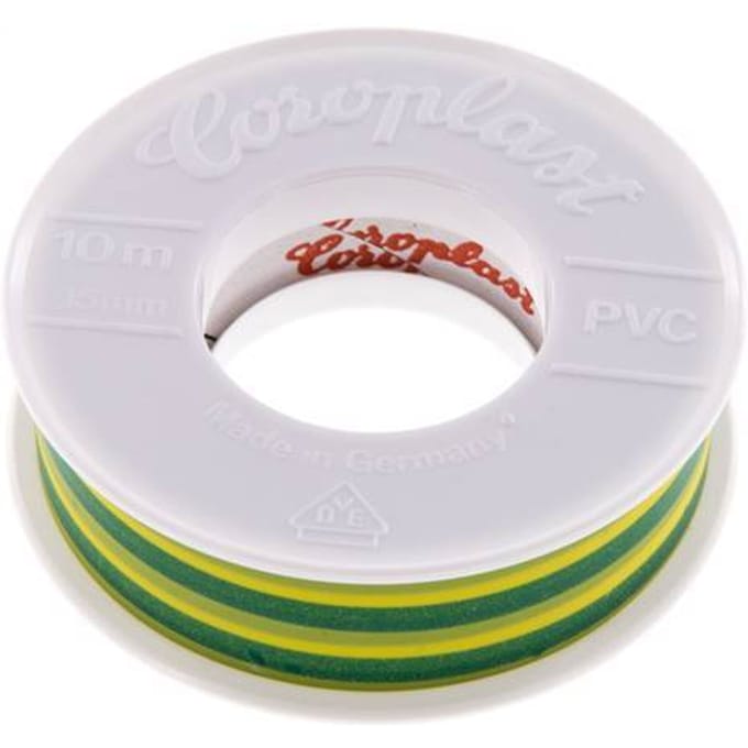 Elektrische Isolatietape Vde-Getest 15mm/10m Groen/Geel [10 Stuks]