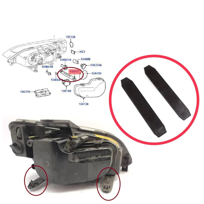BHL570 Koplamphouder Montage Reparatiebeugel Tab Set voor Ford Focus C-Max MK1 DM2 2003-2010 1323316