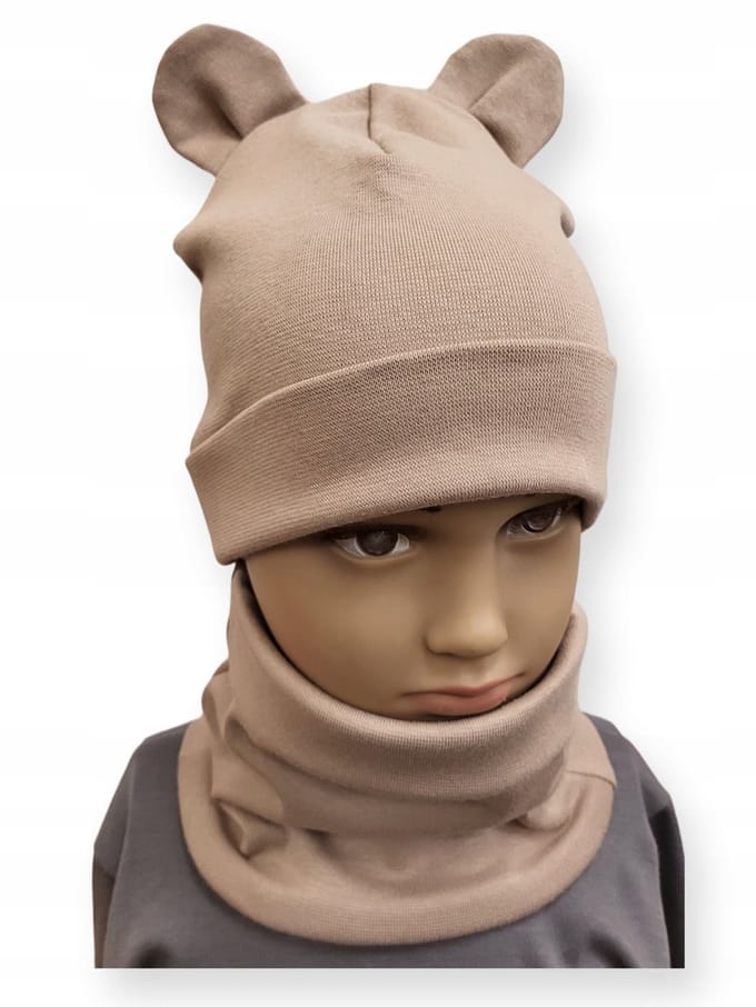 Dartomik - Kinder Set - Muts - Sjaal - 40-44cm - Cappuccino