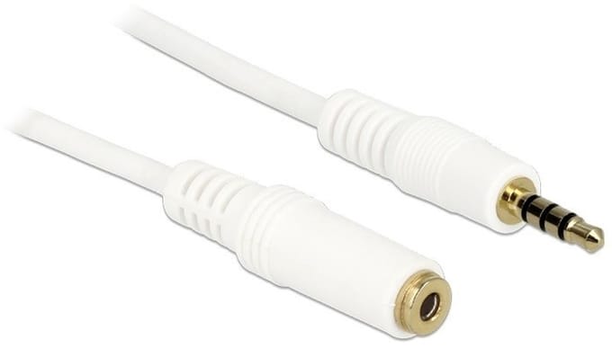3,5mm Jack 4-polig audio/video verlengkabel AWG24 / wit - 2 meter