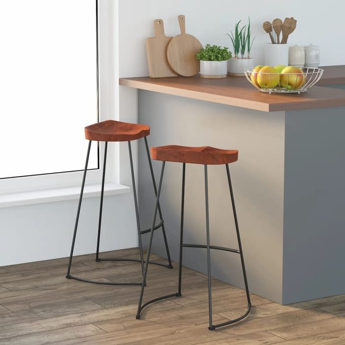 vidaXL - Barkrukken - 2 - st - Gavin - 50x40x78 - cm - massief - mangohout