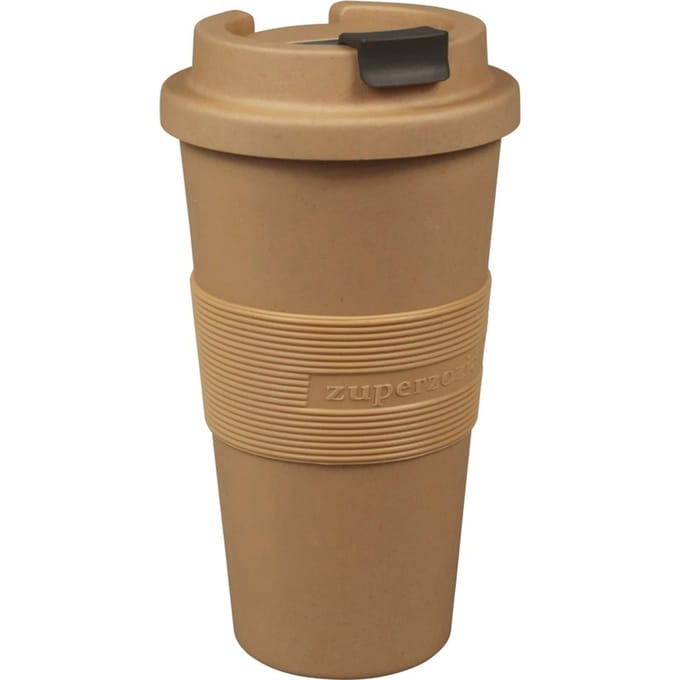 ZUPERZOZIAL - C-PLA, reisbeker, koffiebeker, coffee to go beker, TIME-OUT MUG large, toffee brown, b